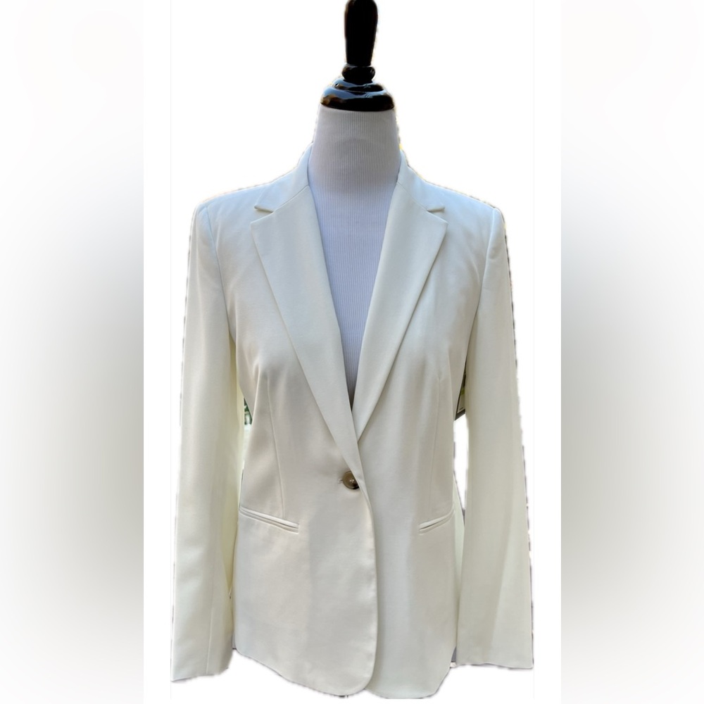 NWT sz 4 CHAUS New York ivory fully lined blazer jacket coat - Beautiful!